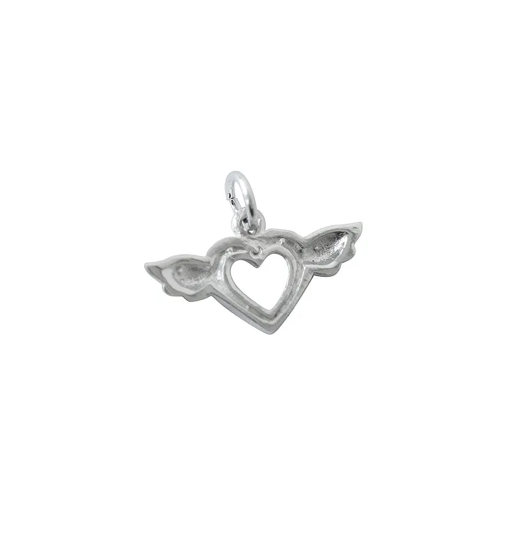 Wos Up Flying Heart anheng 925 sølv 2 cm