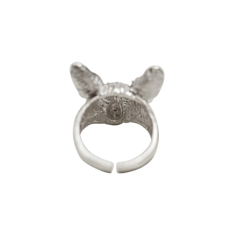 Wos Sphynx Cat ring 925 sølv justerbar str 17