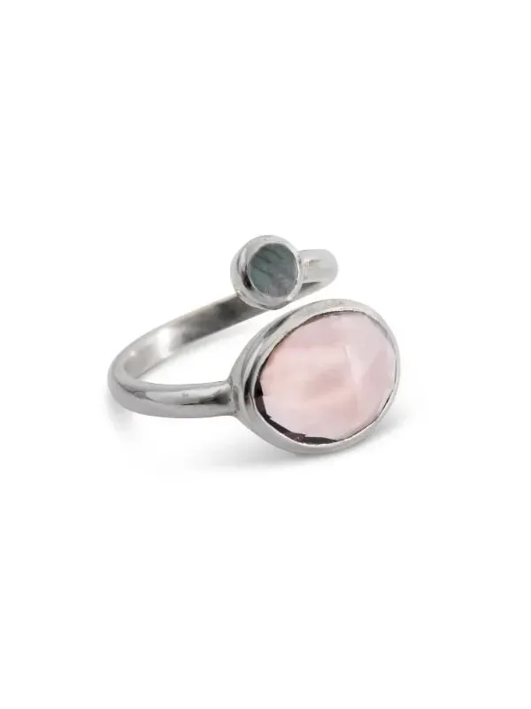 pfg Stockholm Pure Anya sølv ring rosenkvarts