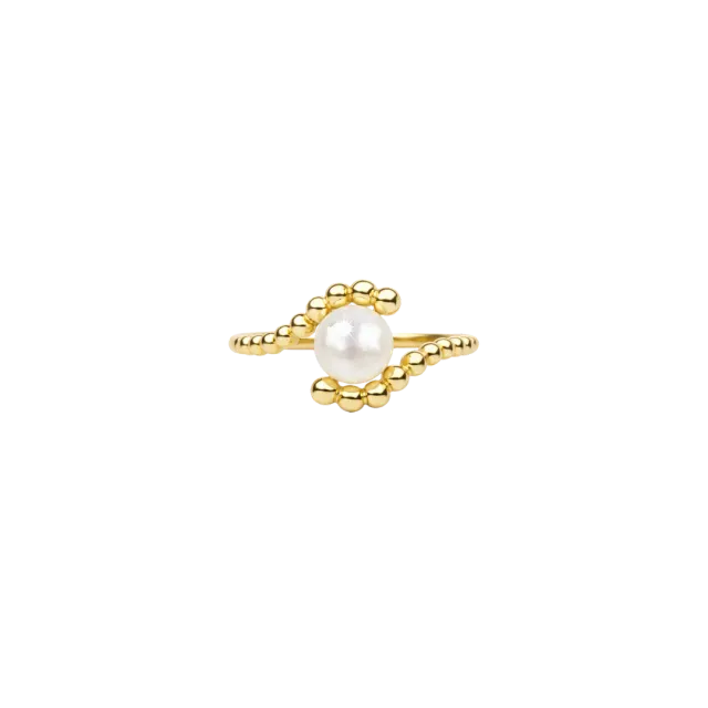 IOAKU Sculptural Pearl ring gull perle str 7
