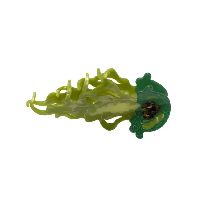 Wos Up Jellyfish hårklype grønn acetat 12,8 cm