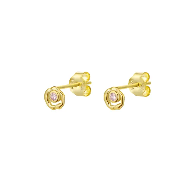 Wioga Salva E-8208-GP øreringe forgylt rosa zirconia