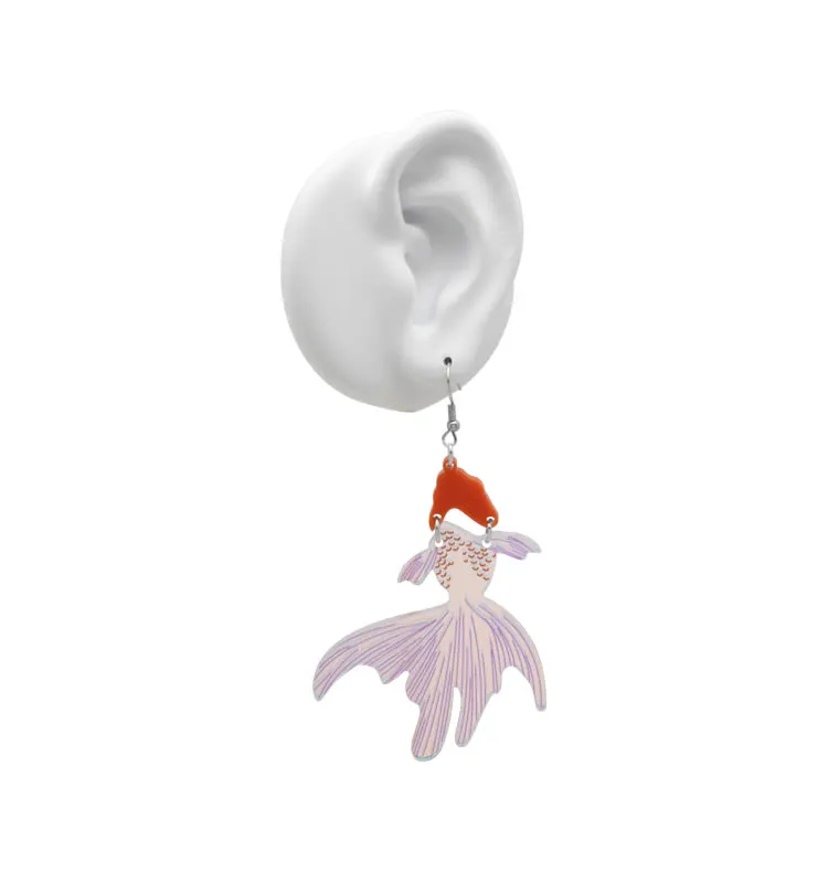 Wos Goldfish øredobber fargerike akryl 8,5 cm