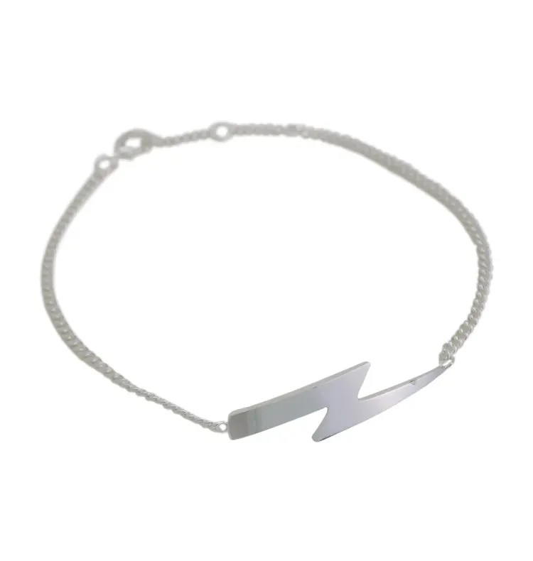 Wos Flashy armbånd sølv lyn 19 cm stål