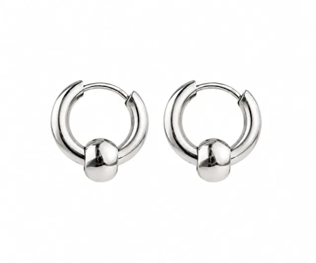 Wos Drop Hoops Mini creoler sølv 1,5 cm