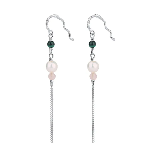 Wioga Carmela E-8307-S øredobber sølv perle 6 cm