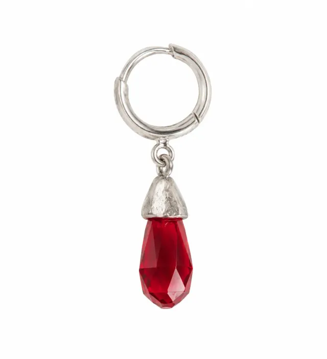 Wos Up Veja Crystal Drop single ørering rød sølv