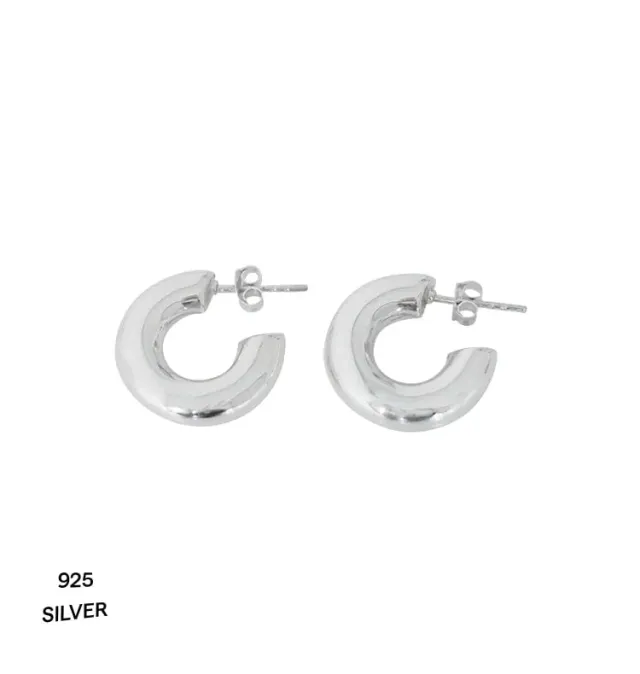 Wos Tina Hoops øreringer sølv 925 15 mm