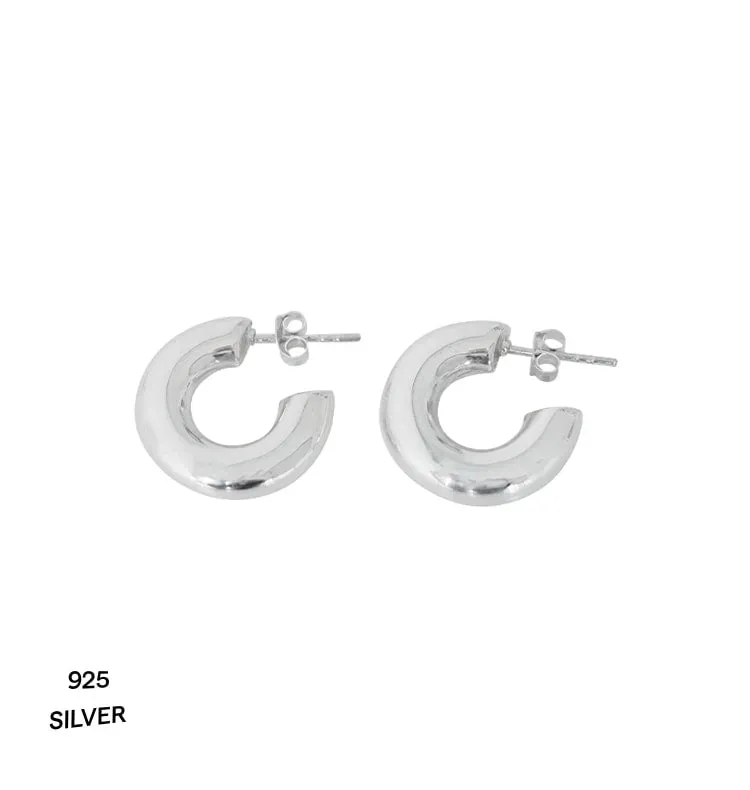 Wos Tina Hoops øreringer sølv 925 15 mm