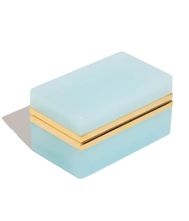 Loren Hope Medium Rectangle smykkeskrin aqua opaline