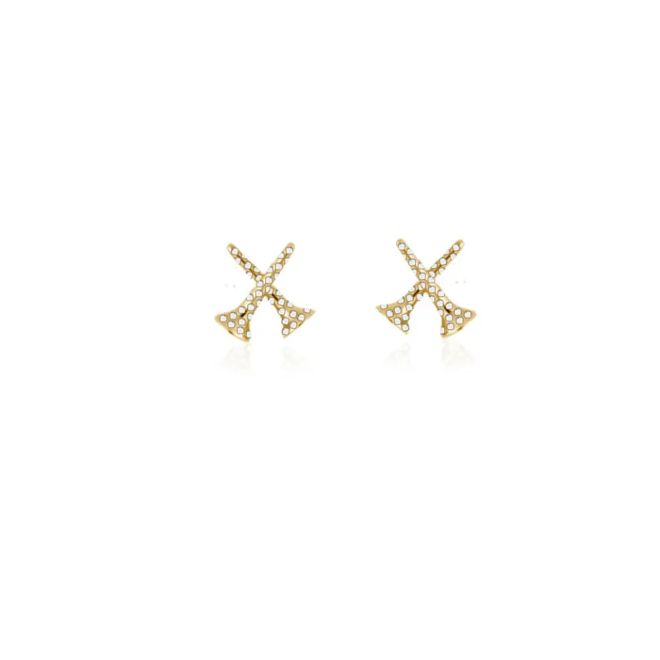 IOAKU Cross Peg Sparkle studs øredobber gull