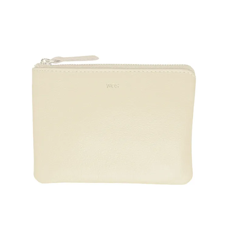 Wos Keeper lommebok krem 14 cm skinn
