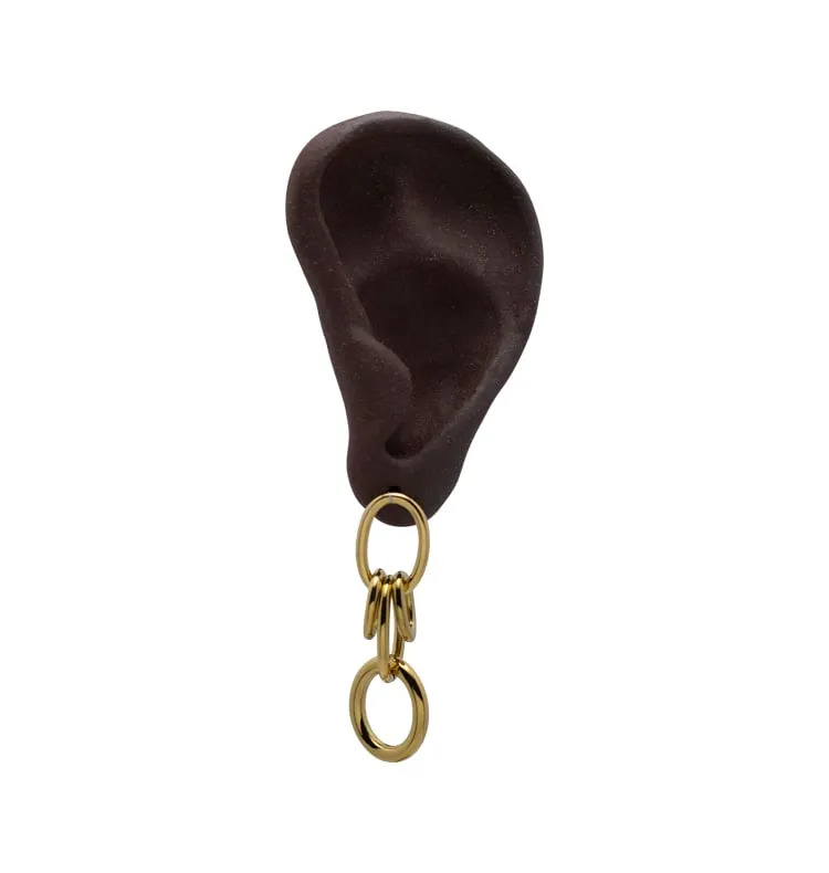 Wos Beatris øredobb gull 4 cm ovale ringer