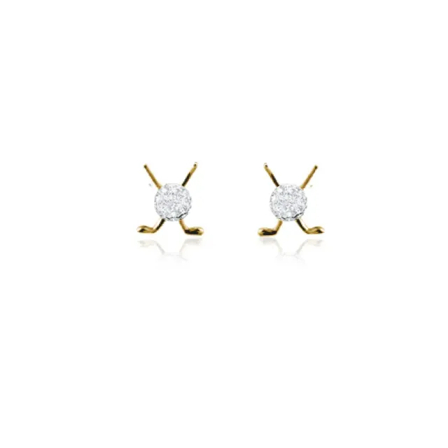 IOAKU Golfclub Sparkling Ball studs øredobber gull nikkel fri