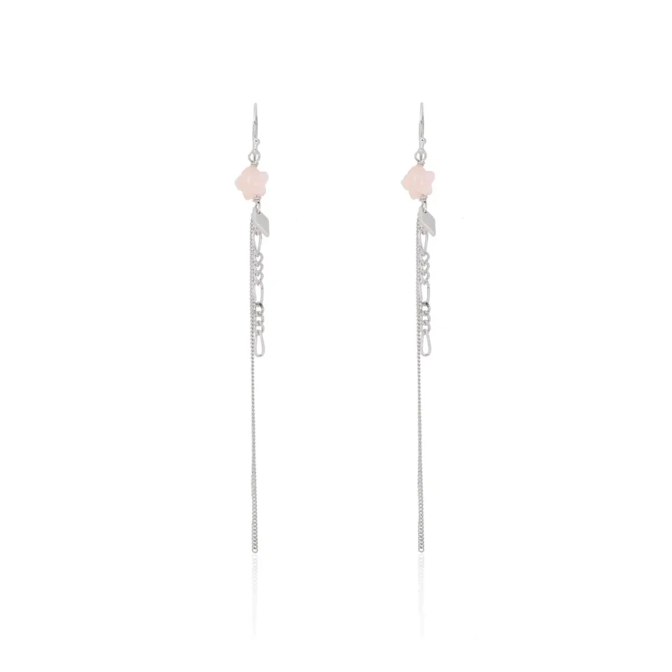 Wioga Vigga ørering sølv 9 cm rosa perlemor