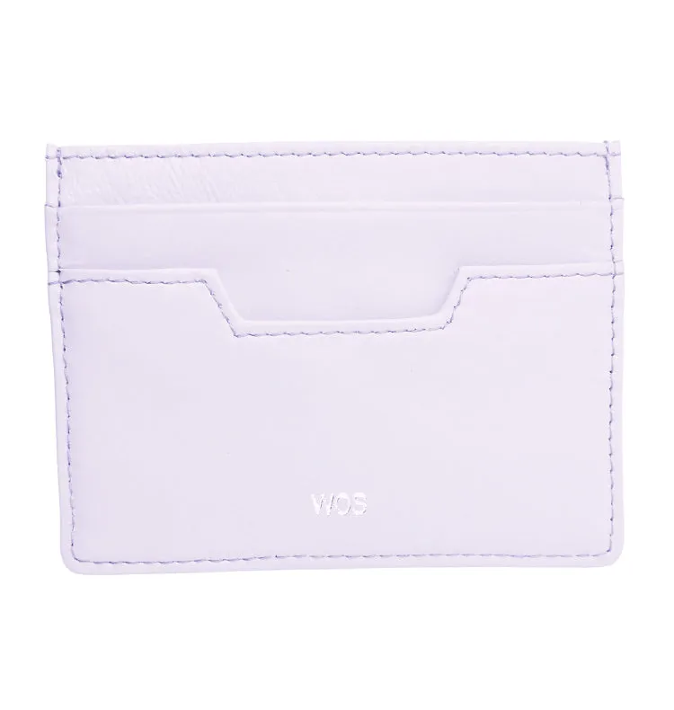 Wos Card kortholder lilla skinn 11 cm