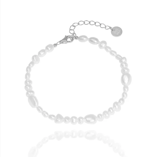Wioga Pippa B-8033-S armbånd sølv ferskvannsperler