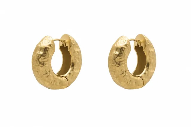 Wos Gunvor øredobber gull matte hoops