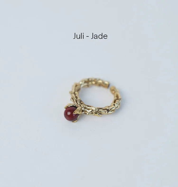 Wos x Bedazzled Månedsstein ring messing april