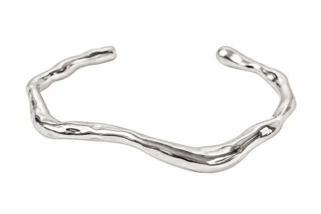Wos Klara armbånd sølv bølge 6,5 cm