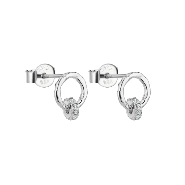Wioga Aimy øreringe sølv 0,9 cm zirkonia