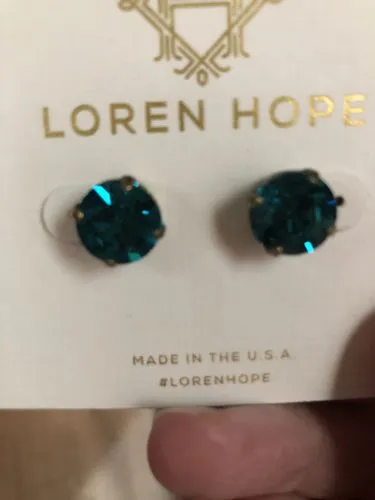 Loren Hope Kaylee øredobber Aqua 11 mm krystall