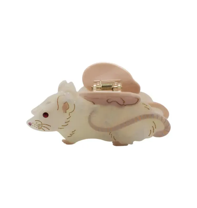 Wos UP Rat hårklemme rosa acetat 9,5 cm