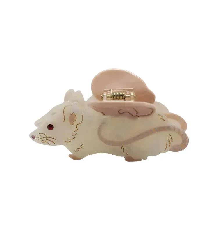 Wos UP Rat hårklemme rosa acetat 9,5 cm