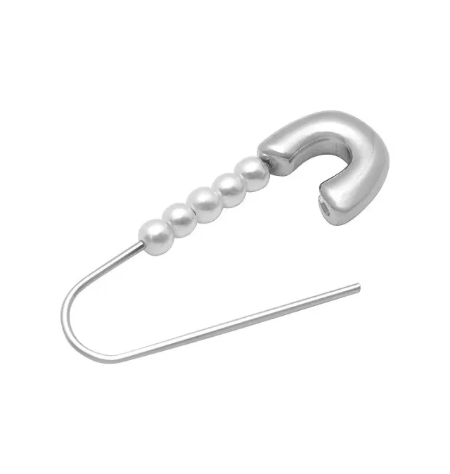 Wos Up Safety Pin øredobb sølv perle