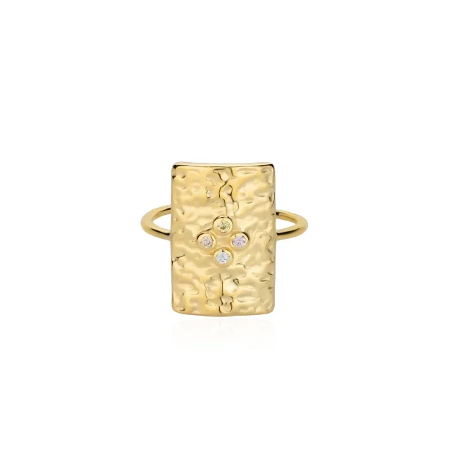 Wioga Garbie ring forgylt med zirkonia str 48-58