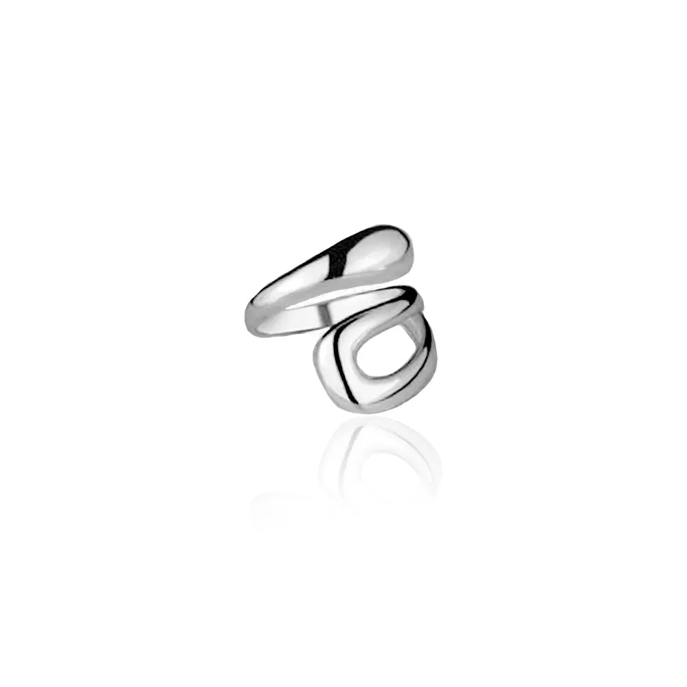 IOAKU Folded Hug Ring ring gull justerbar nikkelfri