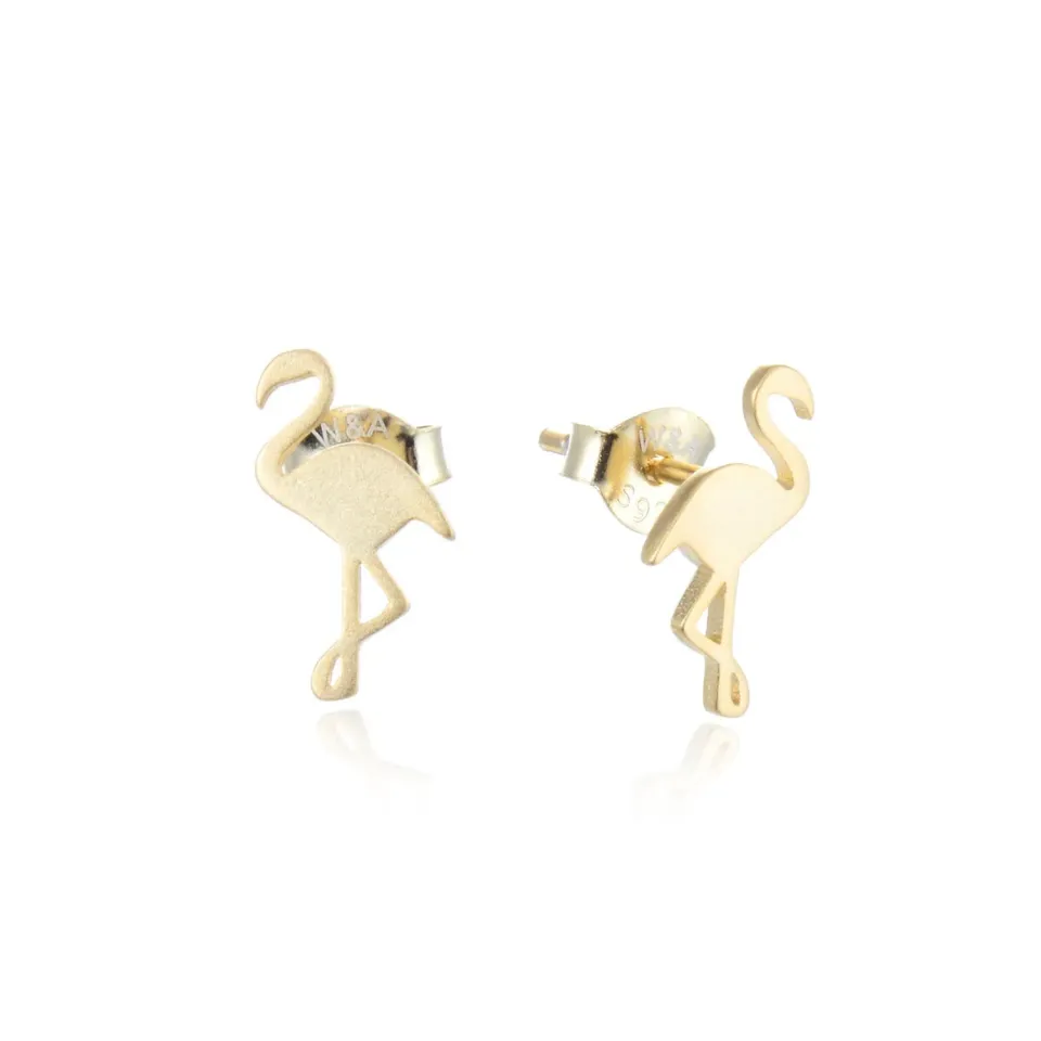 Wioga Small Flamingo øredobber forgylt 1,2 cm