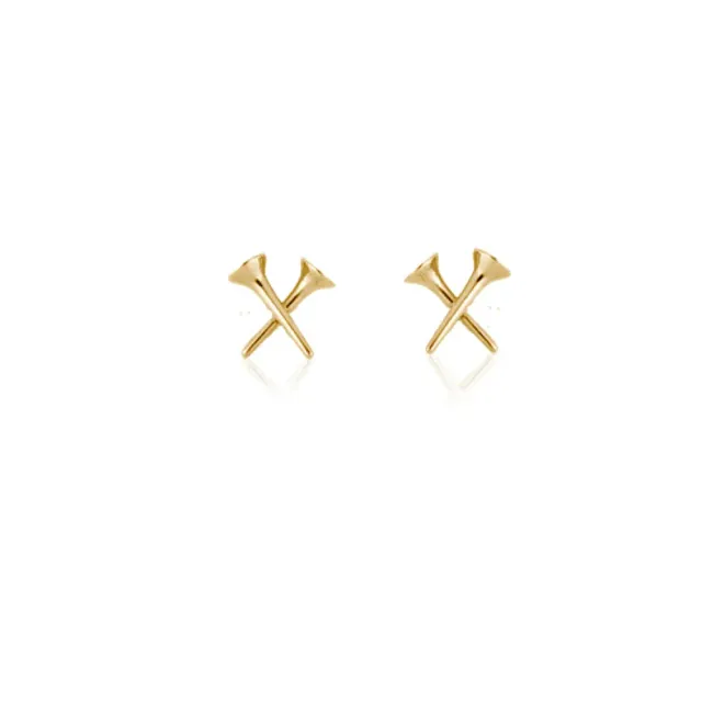 IOAKU Cross Peg Stud Øredobb gull lite kors nikkelfri