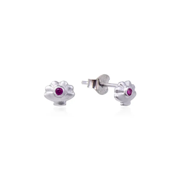 Wioga Minna E-1101-S ørestikker sølv rosa zirkonia