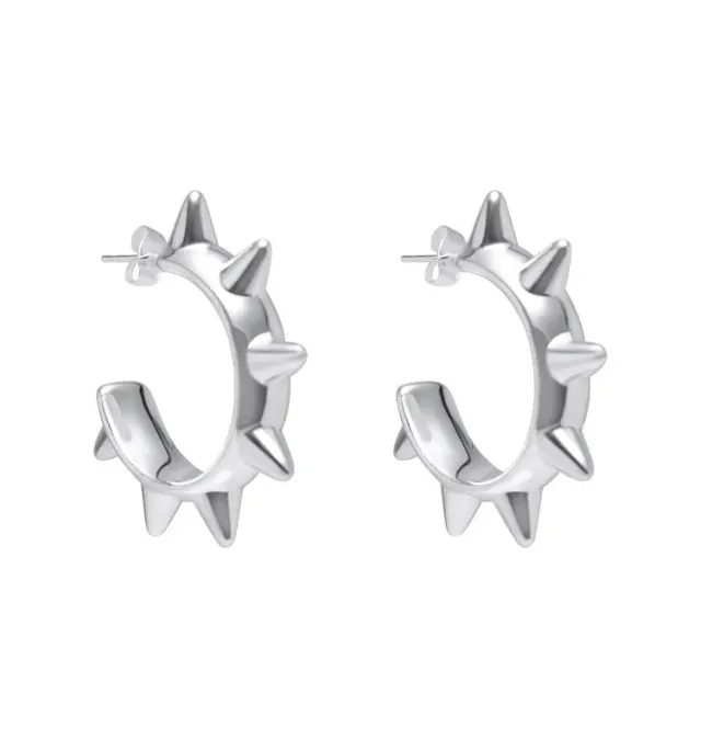 Wos Paulina Earrings øredobber sølv hoops 3,7 cm