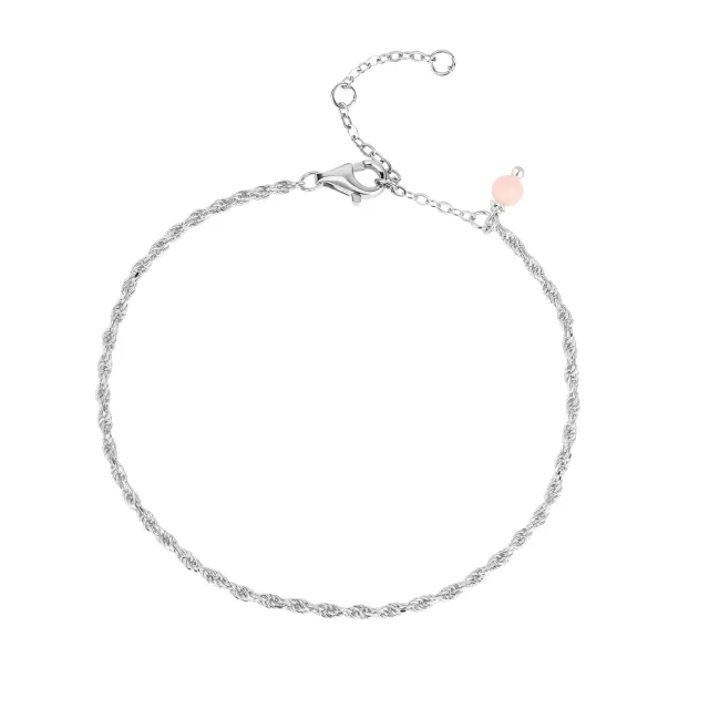 Wioga Claire armbånd sølv coral perle 15,5-18 cm