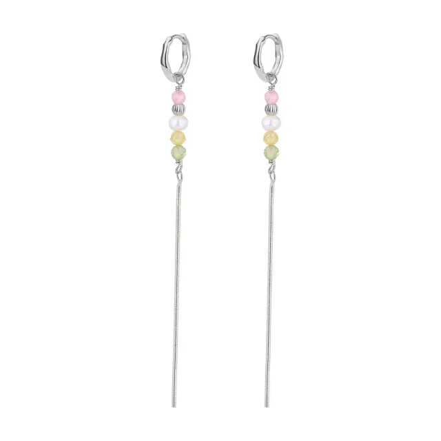 Wioga Chika øreringer sølv perle zirkonia 8 cm