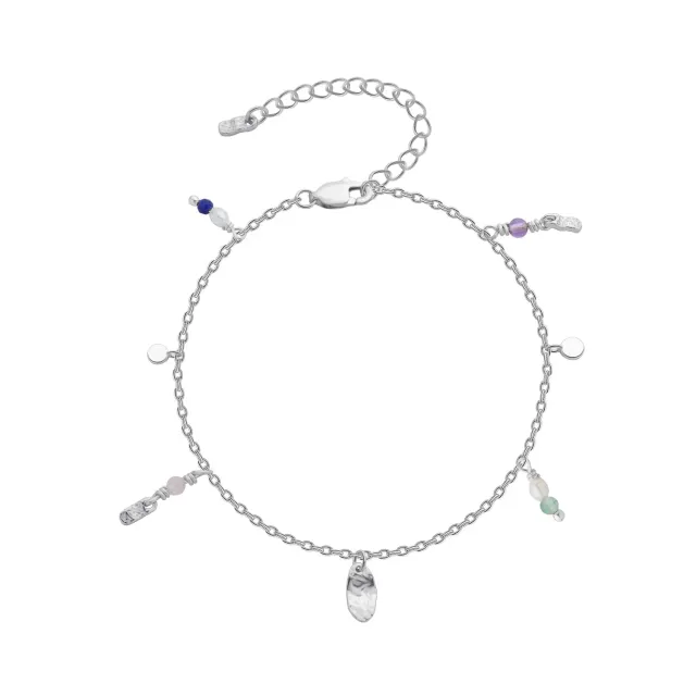 Wioga Frigga armbånd sølv stein 15,5-19 cm