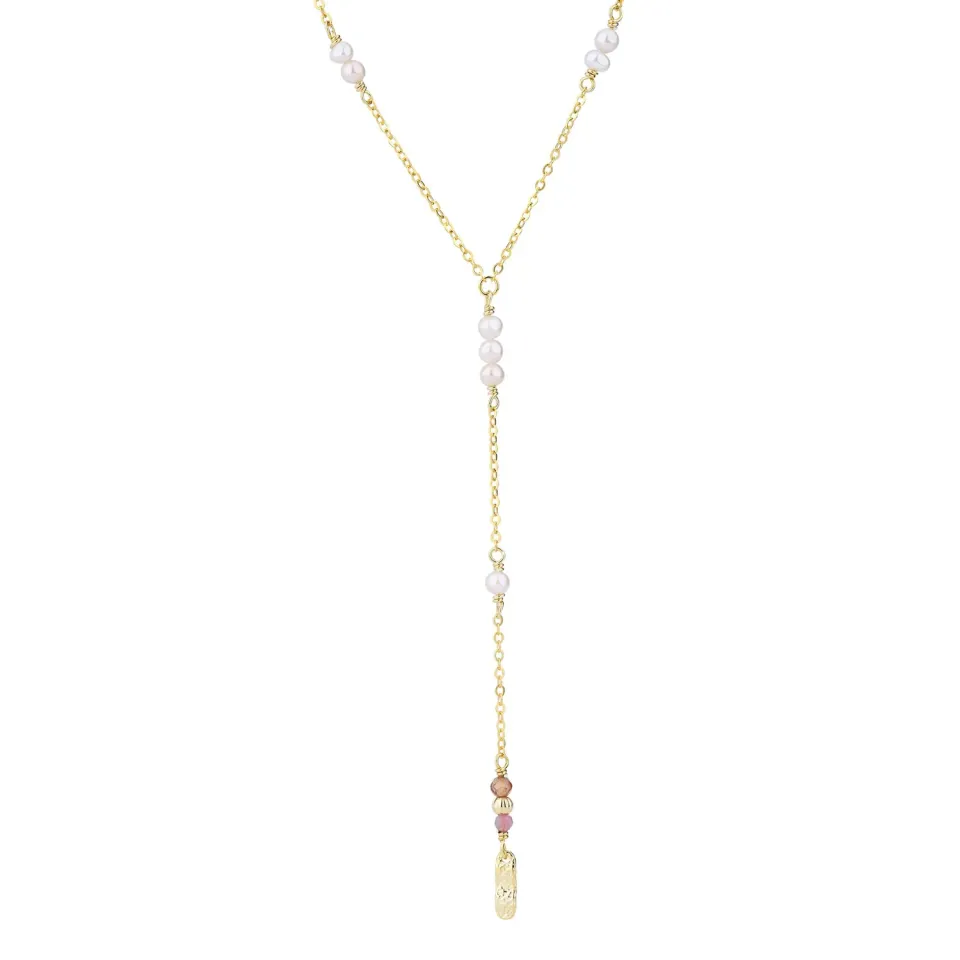 Wioga Camisha N-8426-GP halskjede forgylt Y perle