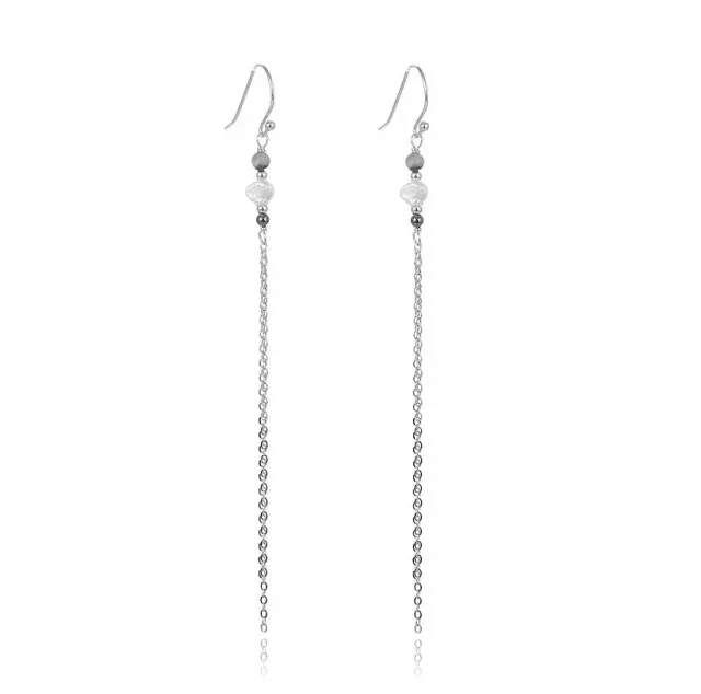 Wioga Carolina E-1026-S øredobber sølv perle 10 cm