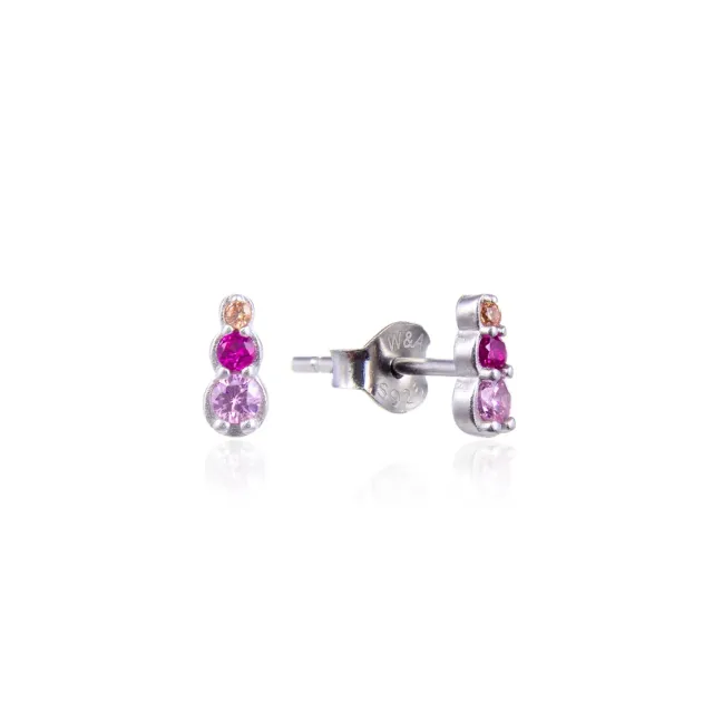 Wioga Oda øredobber sølv rosa 0,5 cm