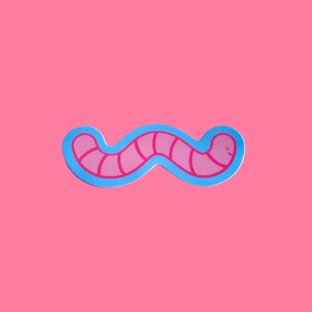 MiniKitty Earthworm klistremerke vinyl 7,6 cm