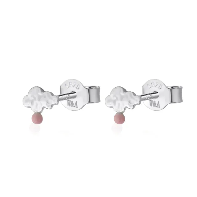 Wioga Kara E-8604-S øredobber sølv rosa emalje