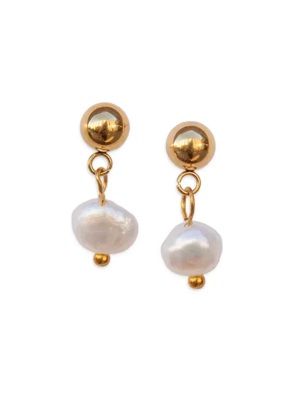 pfg Stockholm Petite Pearl øredobber gull perle