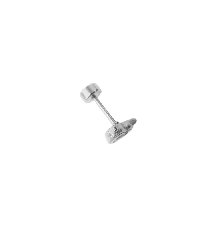Wos Devil heart single stud ørestikke sølv