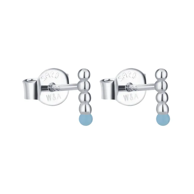 Wioga Dots E-8515-S ørestikker sølv 0,7 cm blå