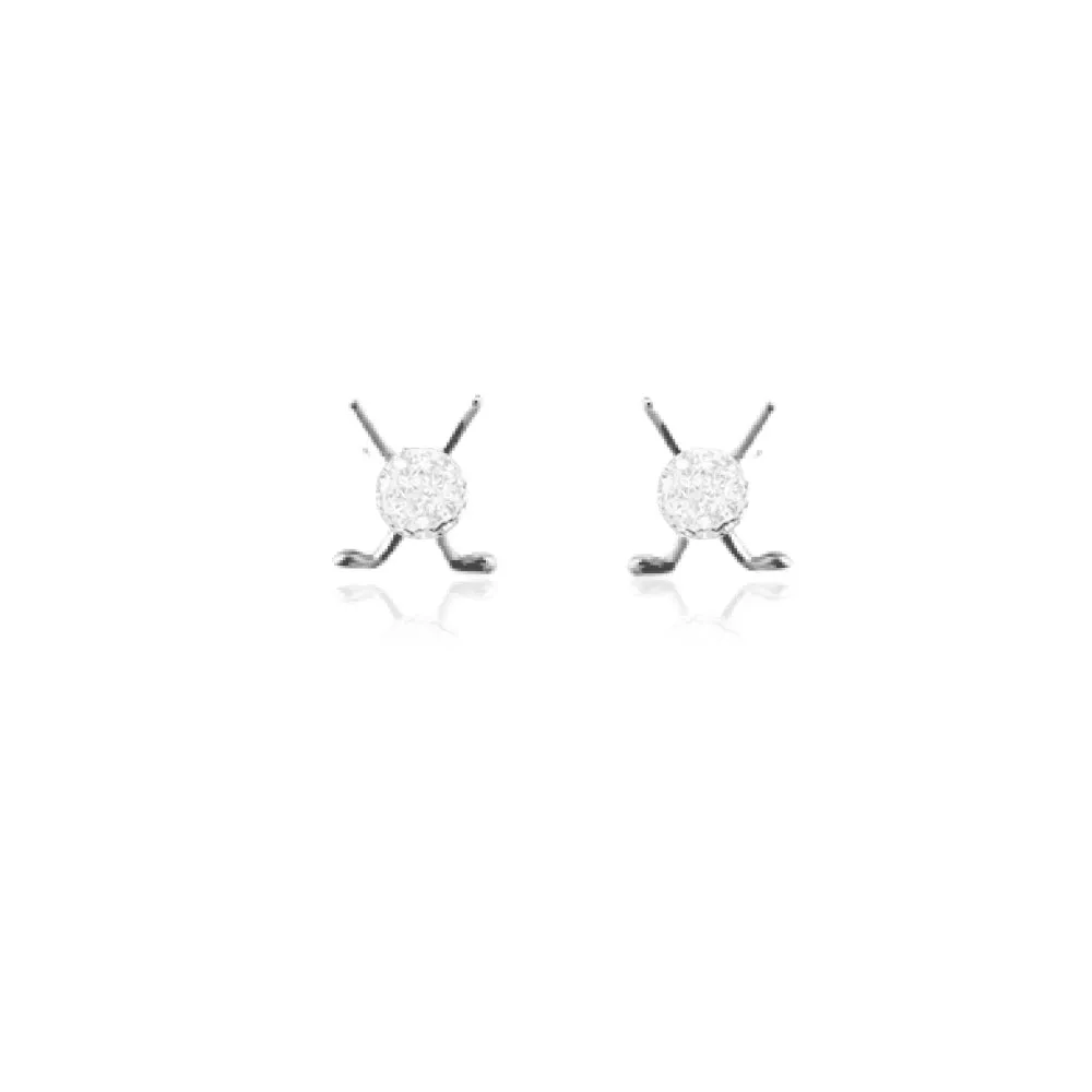IOAKU Golfclub Sparkling Ball studs øredobber gull nikkel fri