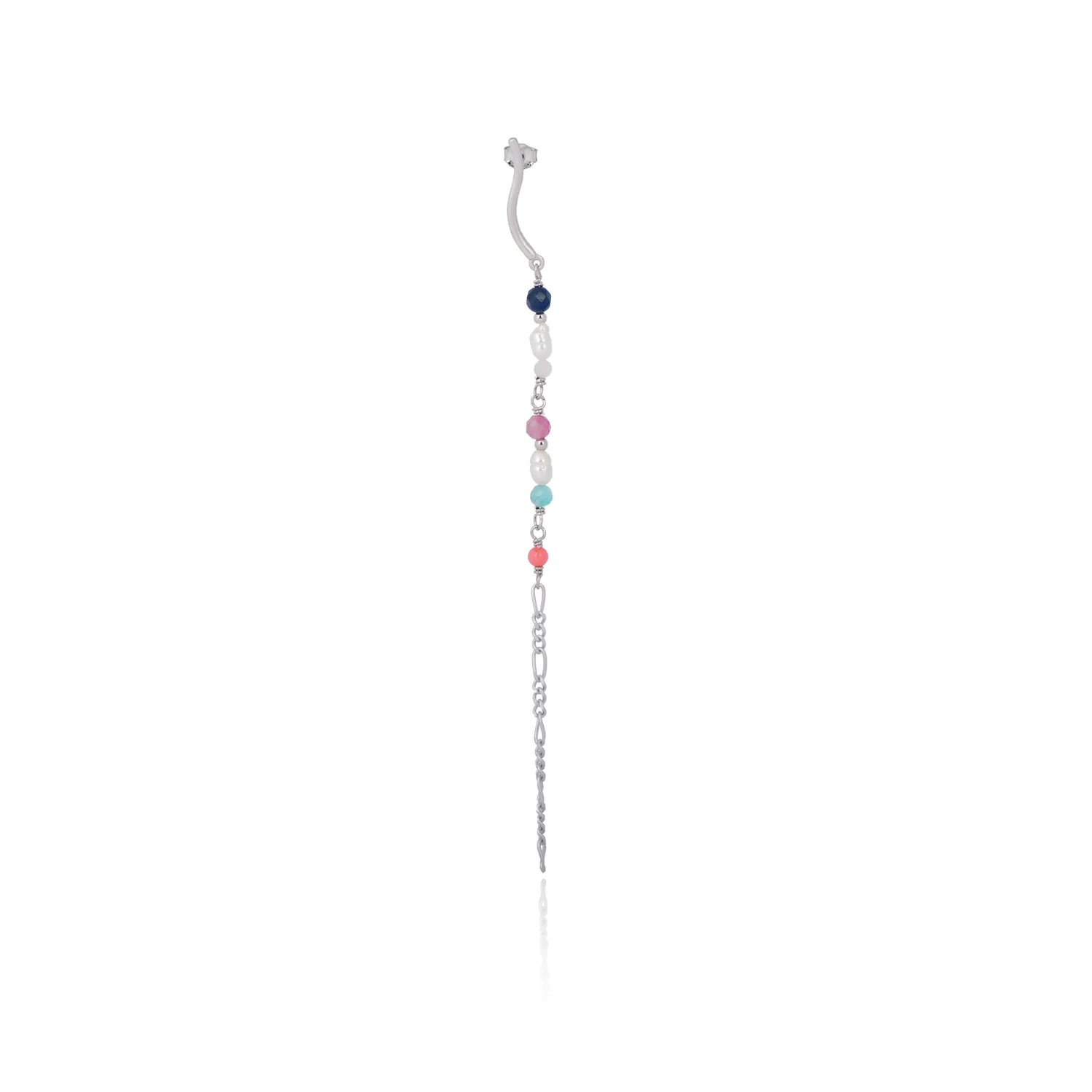 Wioga Saga E-1129-S øredobber sølv 11 cm med perler