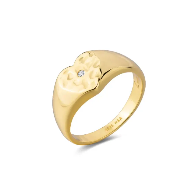 Wioga Ullaflora ring forgylt zirkonia str 48-58