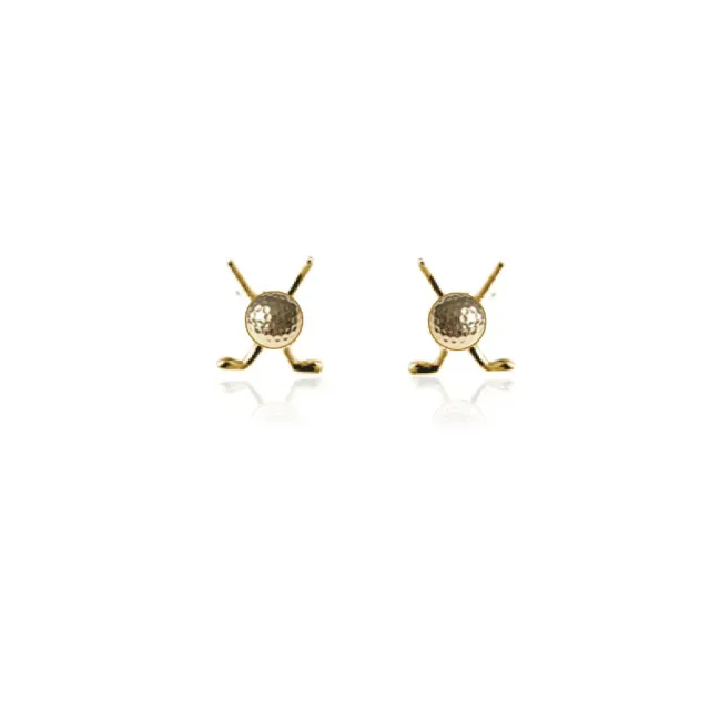 IOAKU Golf Club Ball studs øredobber gull nikkel­frie